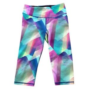 VSX Victorias Secret Sport Knockout Crop Leggings Geometric Prism Multi Color M